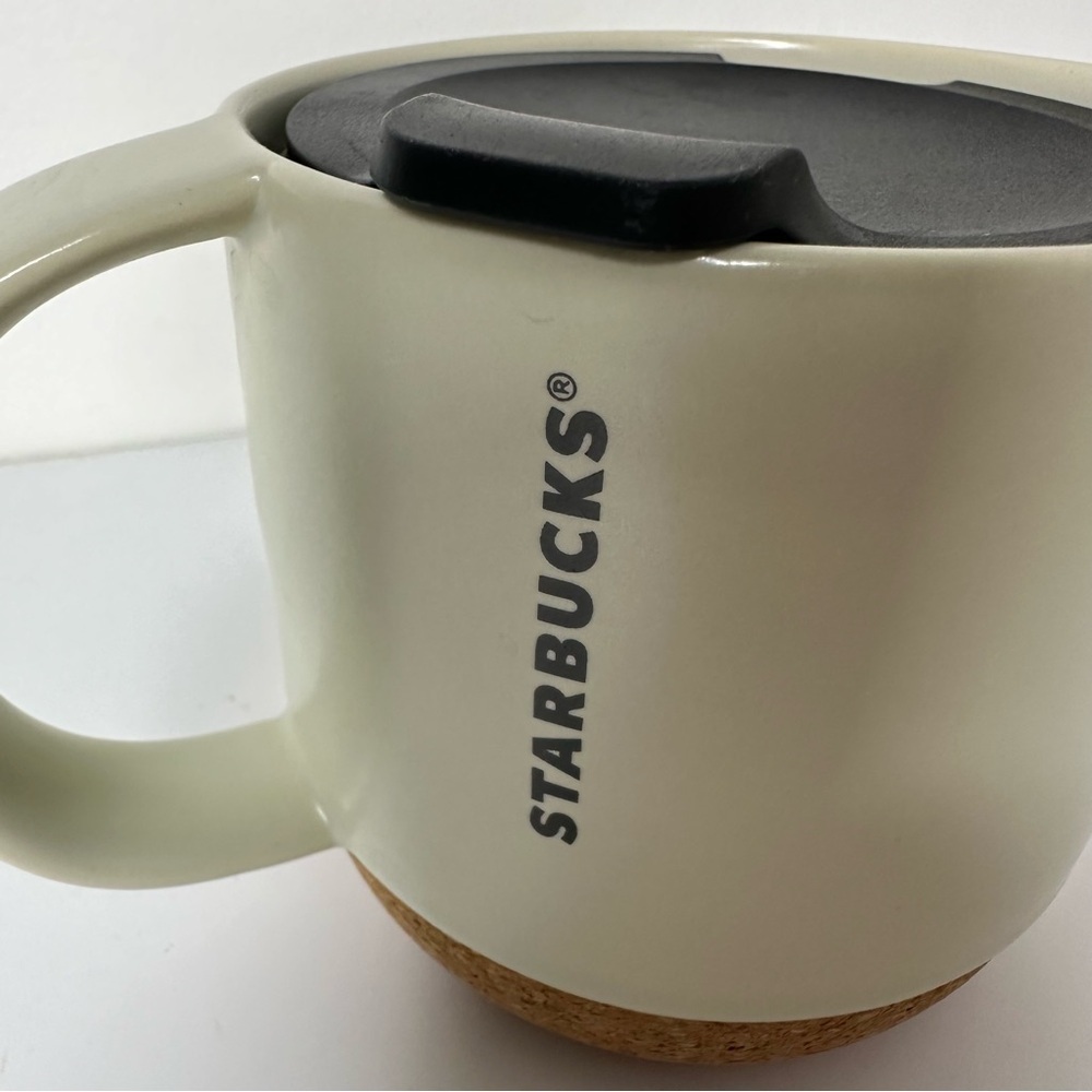 Starbucks Mug Cup Cork Bottom Cream White 12oz Desktop Travel Coffee Tea mug - Picture 3 of 8